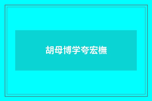 胡母博学夸宏橅