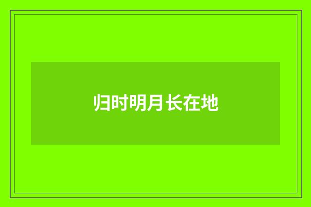 归时明月长在地