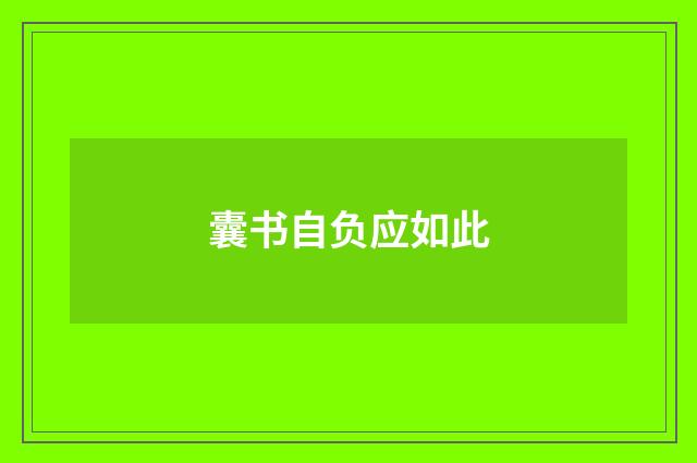 囊书自负应如此