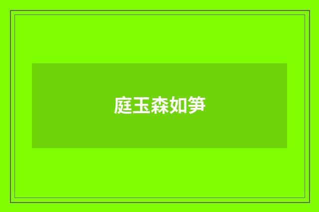 庭玉森如笋