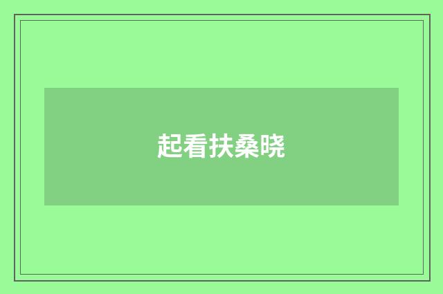 起看扶桑晓