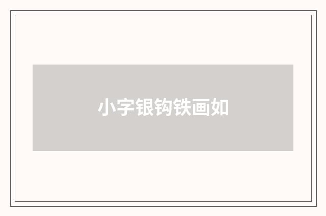 小字银钩铁画如