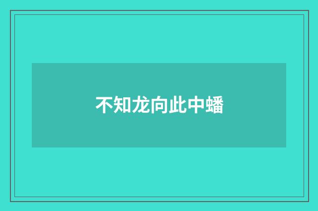 不知龙向此中蟠