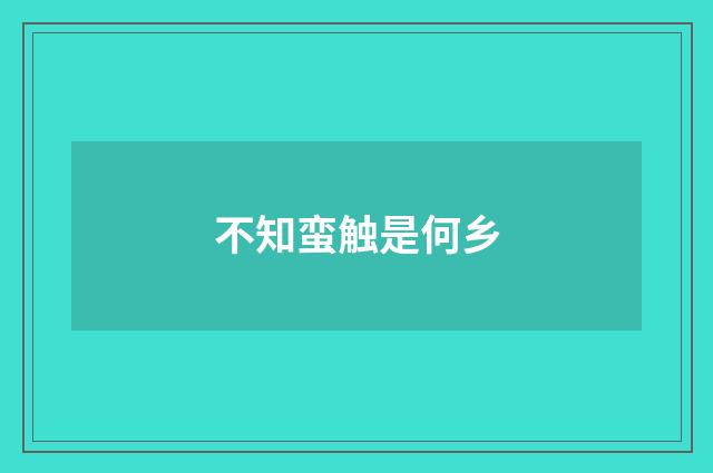 不知蛮触是何乡