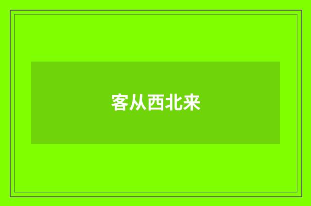 客从西北来