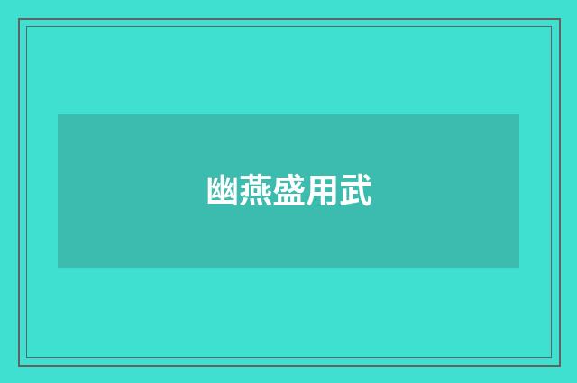 幽燕盛用武