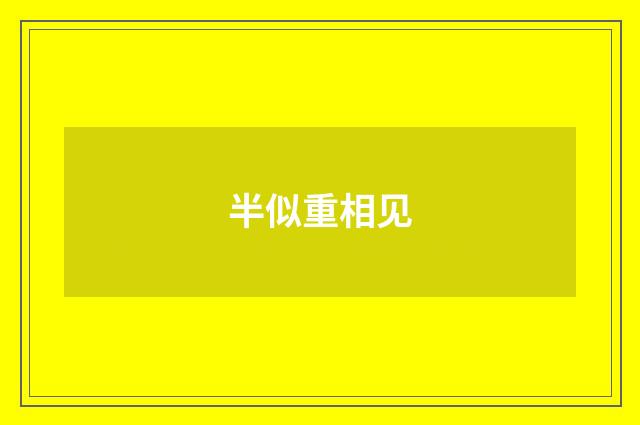 半似重相见