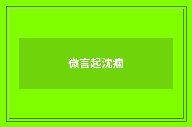 微言起沈痼