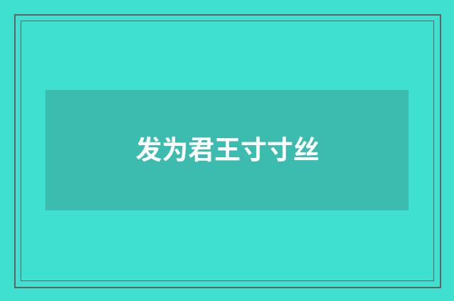 发为君王寸寸丝