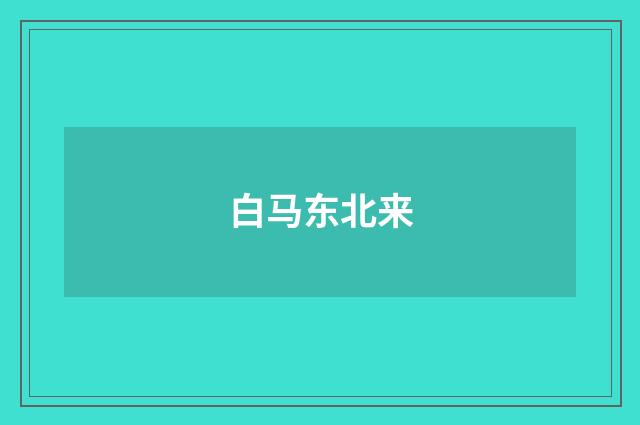 白马东北来