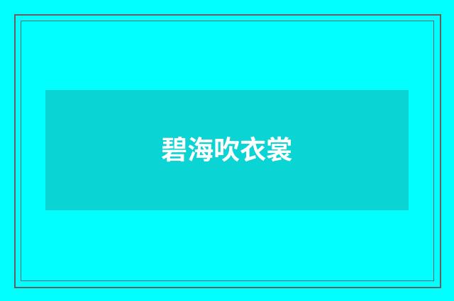碧海吹衣裳