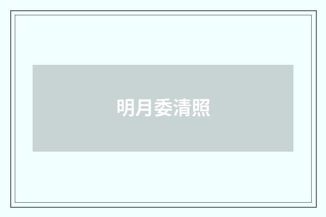 明月委清照