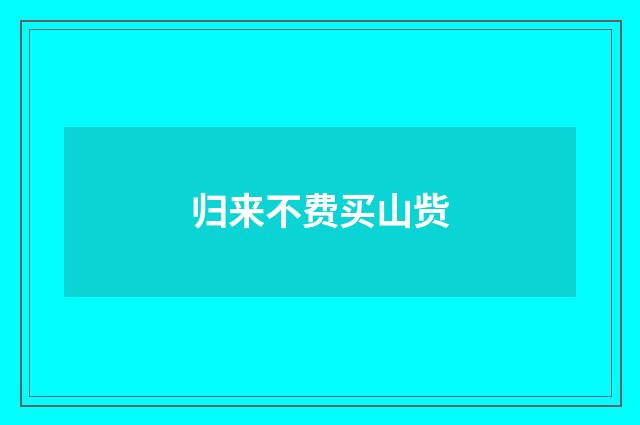 归来不费买山赀