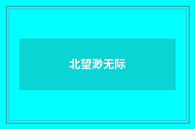 北望渺无际