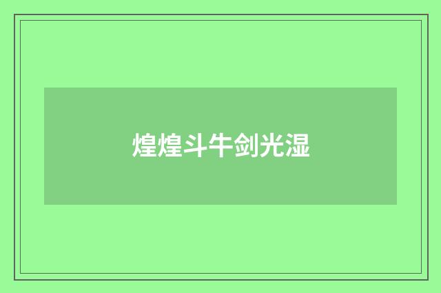 煌煌斗牛剑光湿