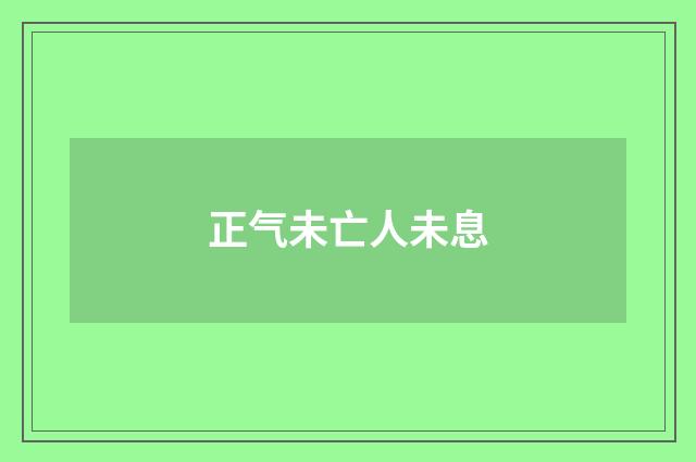 正气未亡人未息