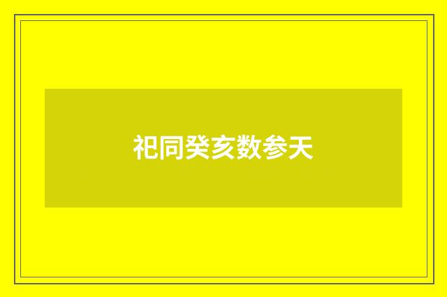 祀同癸亥数参天