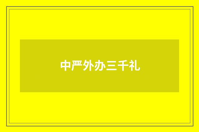 中严外办三千礼