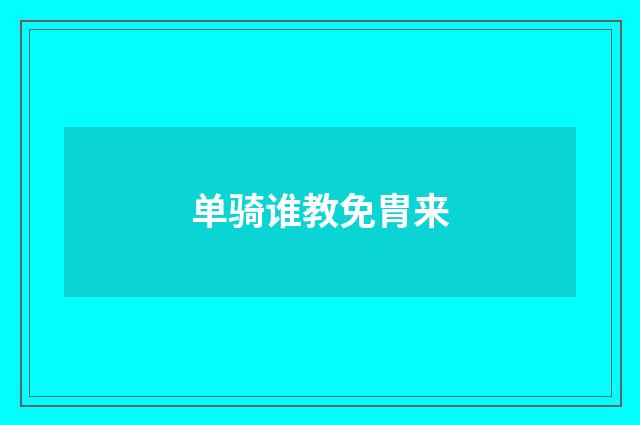 单骑谁教免胄来