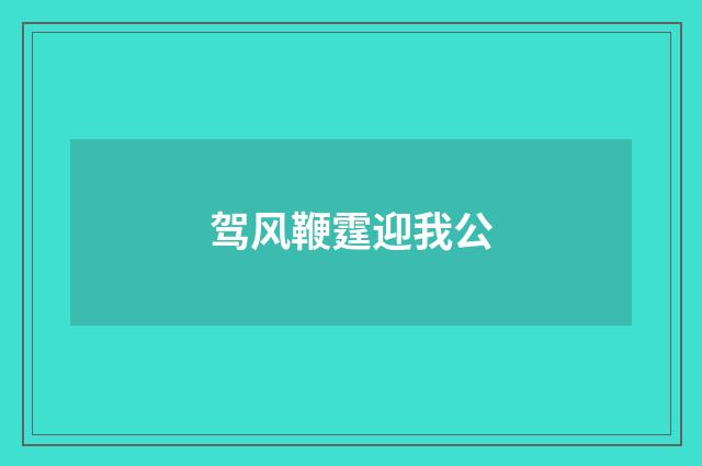 驾风鞭霆迎我公