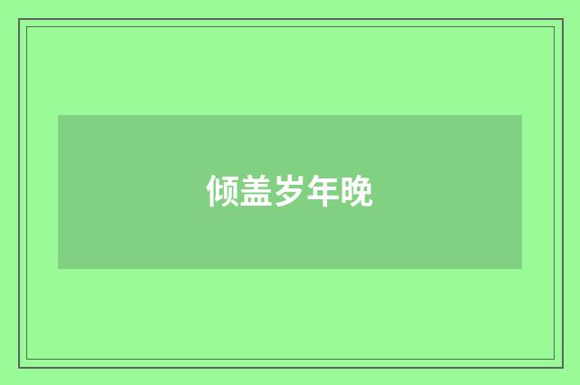 倾盖岁年晚