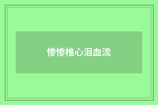 惨惨椎心泪血流