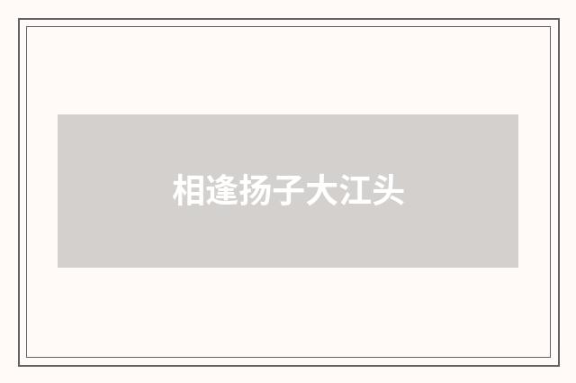 相逢扬子大江头