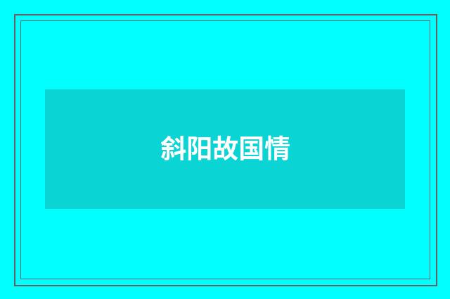 斜阳故国情