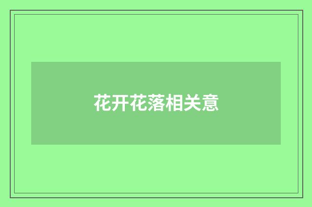花开花落相关意