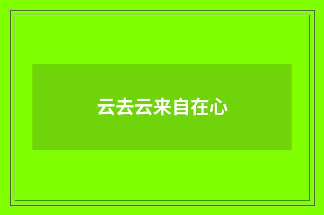 云去云来自在心