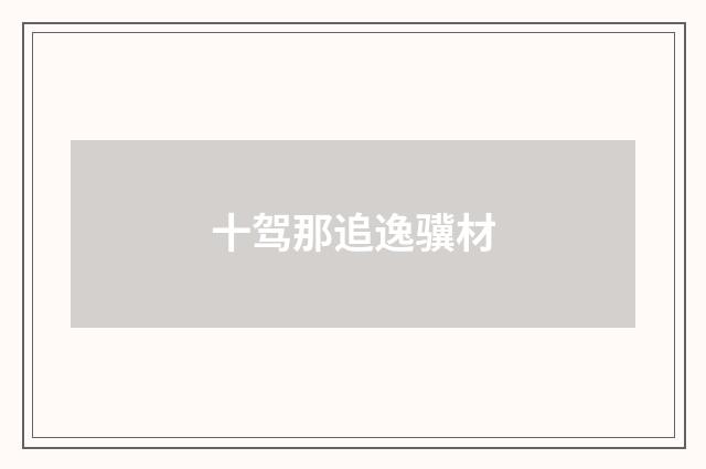 十驾那追逸骥材