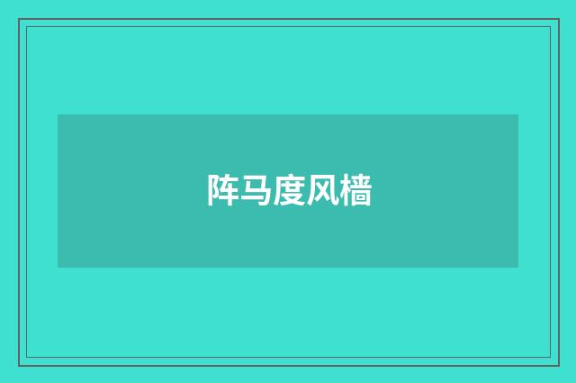 阵马度风樯