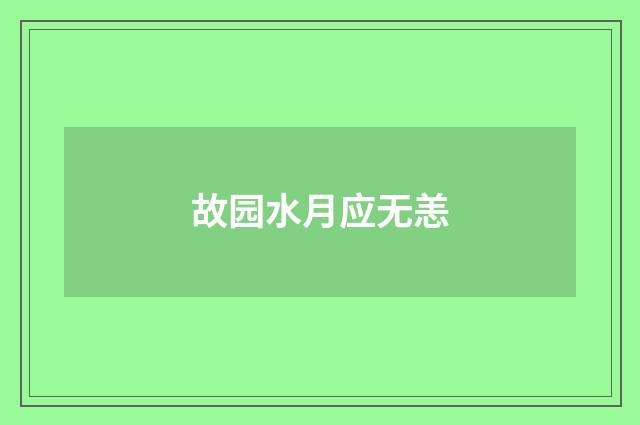 故园水月应无恙