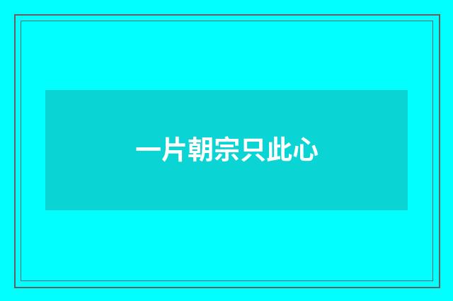一片朝宗只此心