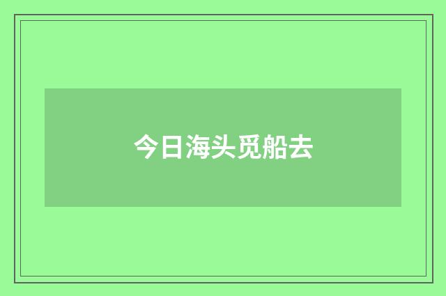 今日海头觅船去