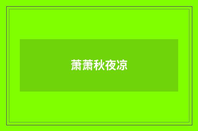 萧萧秋夜凉