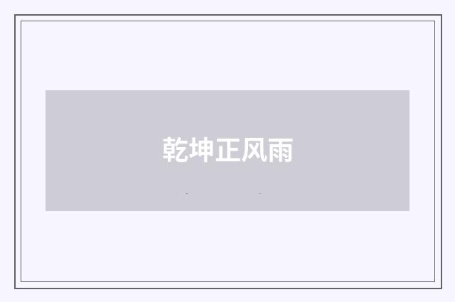 乾坤正风雨
