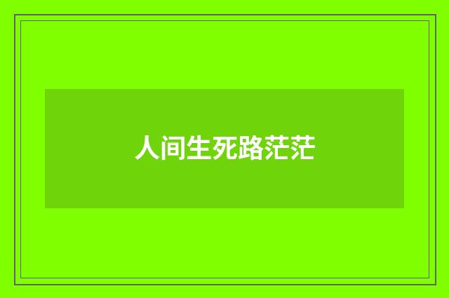 人间生死路茫茫