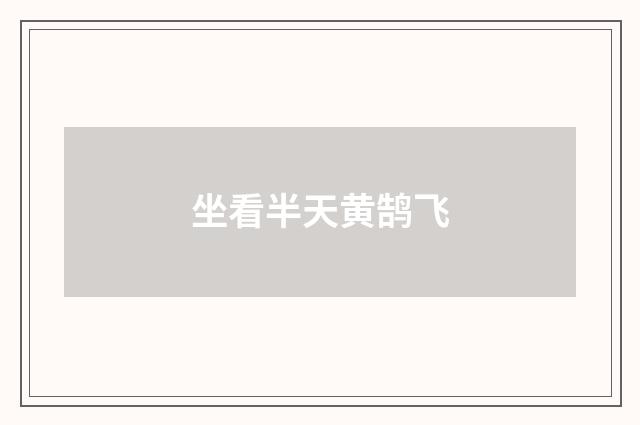 坐看半天黄鹄飞