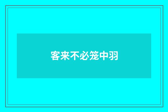 客来不必笼中羽