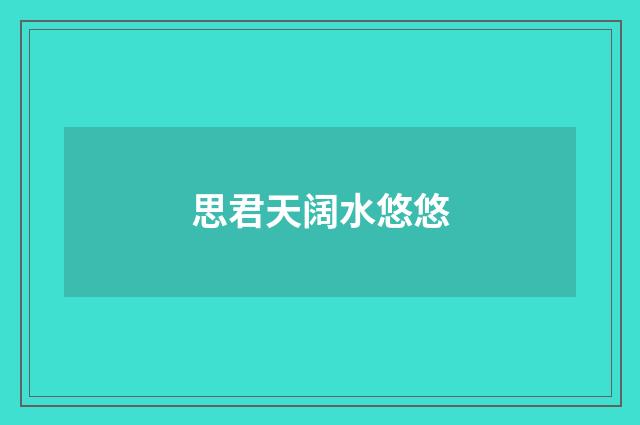 思君天阔水悠悠