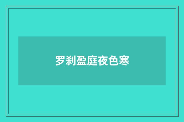 罗刹盈庭夜色寒