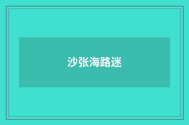 沙张海路迷