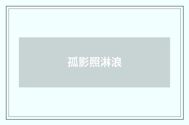 孤影照淋浪