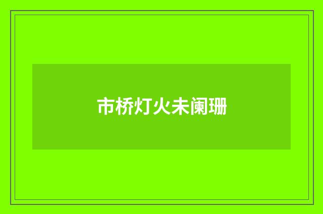 市桥灯火未阑珊
