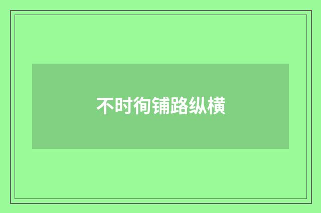 不时徇铺路纵横