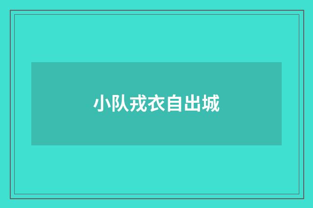 小队戎衣自出城