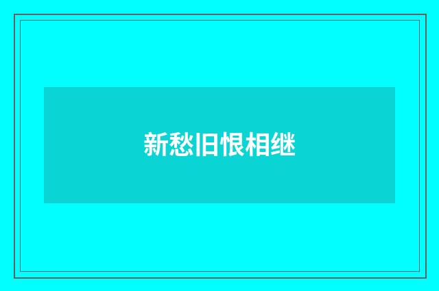 新愁旧恨相继