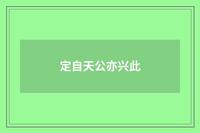 定自天公亦兴此