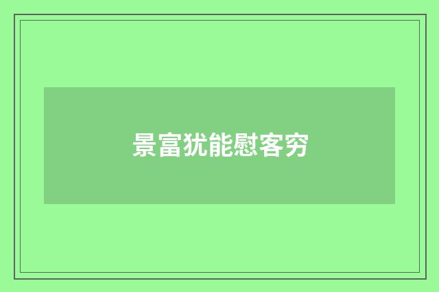 景富犹能慰客穷